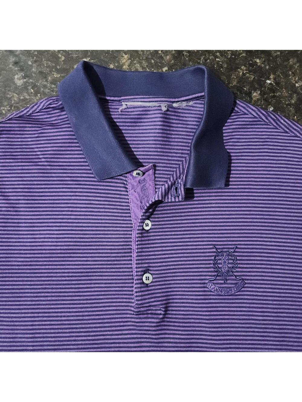 Bobby Jones The Old Course St Andrews Links Golf Polo Shirt Striped Preppy Large